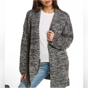 Zadig & Voltaire Alpaca Wool Blend Black and Gray Open Front Cardigan Size XS/S